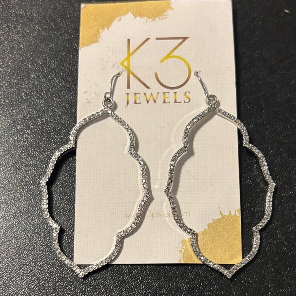K3 Jewels Silver‎ Statement Earrings